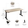 Bush Business Furniture Move 40 Series 72"W Electric Adjustable Standing Desk, Natural Elm/Black Powder Coat (M4S7230NEBK)~#|#~6A0CA6B1-47C0-4D43-90534FE88BB11F53_sc7