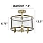 Lalia Home 3-Light 13" Farmhouse Glass and Metallic Accented LED Semi-flushmount, Antique Brass (LHM-1000-AB)~#|#~6A112B4B-FF58-449C-A14C4D1172510E9D_sc7