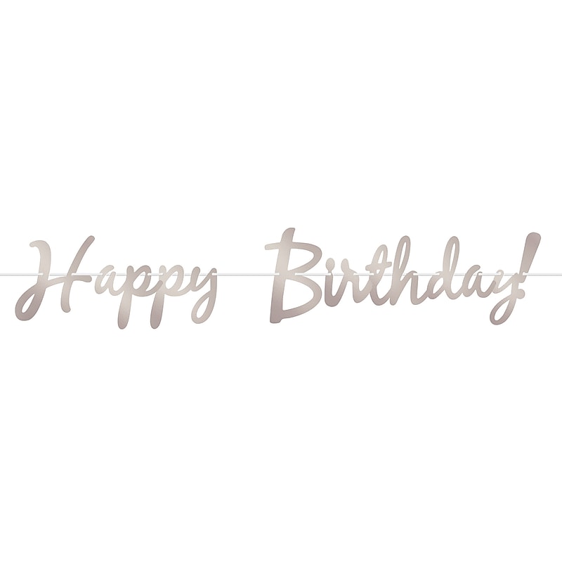 Beistle Foil Happy Birthday Streamer, Silver, 3/Pack (53385-S) image 1