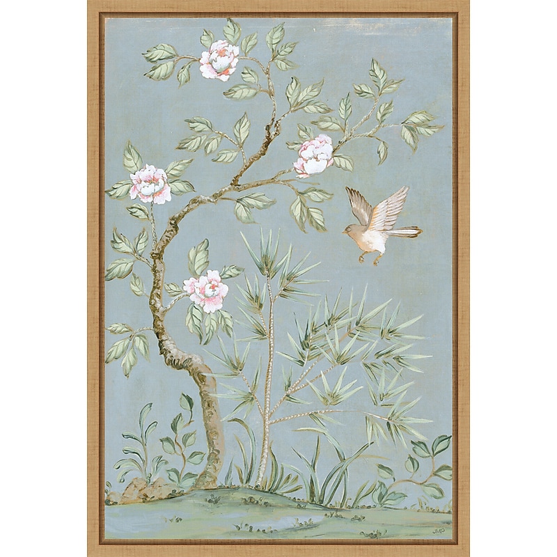 Amanti Art Spring Flower Mural II Blue by Julia Purinton Framed Canvas Wall Art Print, 16" x 23" (A42677137818) image 1