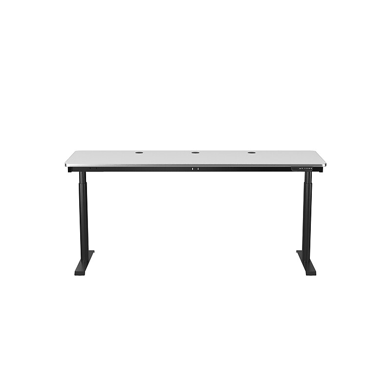 VersaDesk PowerLift 72"W Electric Rectangular Adjustable Standing Desk, White/Black (PLSDR7230-BW-APP ) image 1