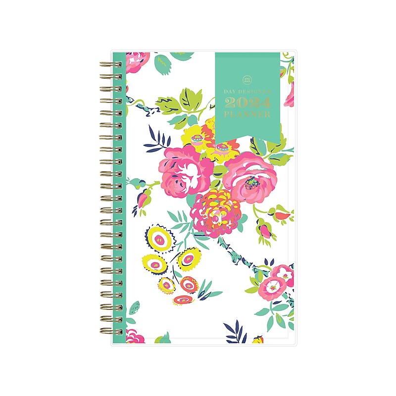 2024 Blue Sky Day Designer Peyton White 5" x 8" Weekly & Monthly Planner, Multicolor (103619-24) image 1