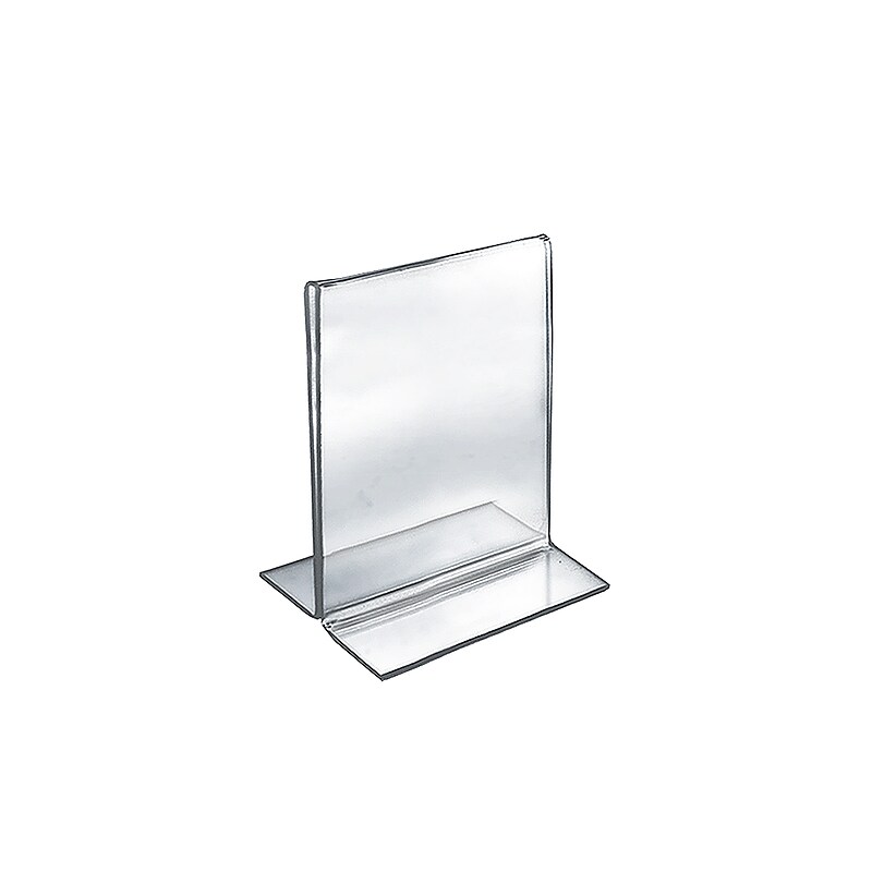 Azar Sign Holder, 5.5" x 7", Vertical, Clear Acrylic, 10/Pack (152720) image 1