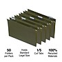 Staples 95% Recycled Hanging File Folder, 1/5-Cut Tab, Legal Size, Standard Green, 50/Box (ST490853/490853)~#|#~6A26A89C-56CE-47E5-9F5A8E128BEE97A4_sc7