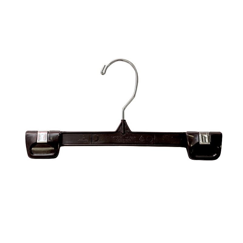 Nahanco 10" Plastic Snap Grip Skirt/Slack Hanger, Chrome Hook, Black, 200/Pack (2686-10) image 1