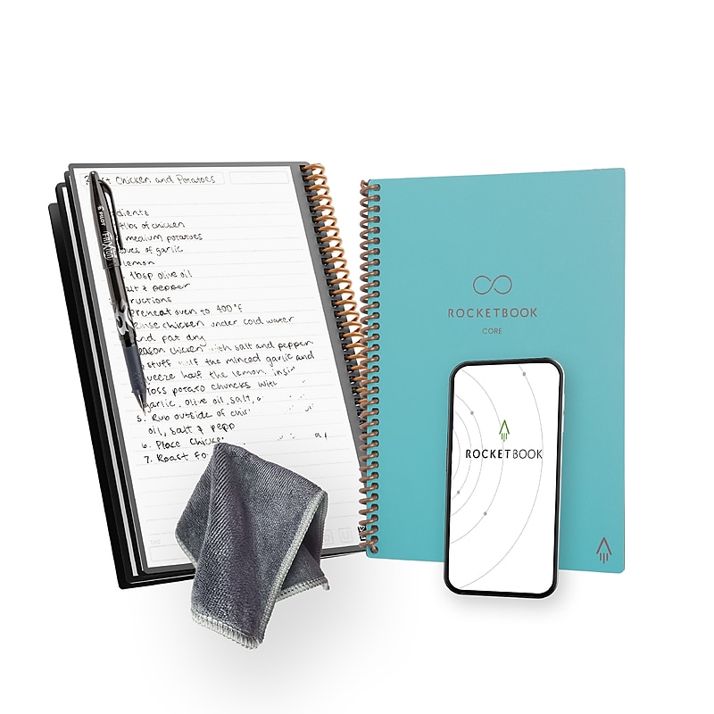 Rocketbook Core Professional Notebook, 6" x 8.8", College Ruled, 18 Sheets, Teal (EVR2-E-RCCCEFR) image 1
