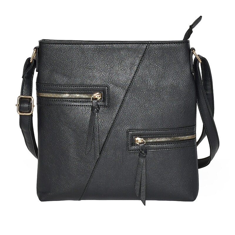 Nicci Cross-Body Bag with Zipper Pockets, Black (CBM2308033-BLK) image 1