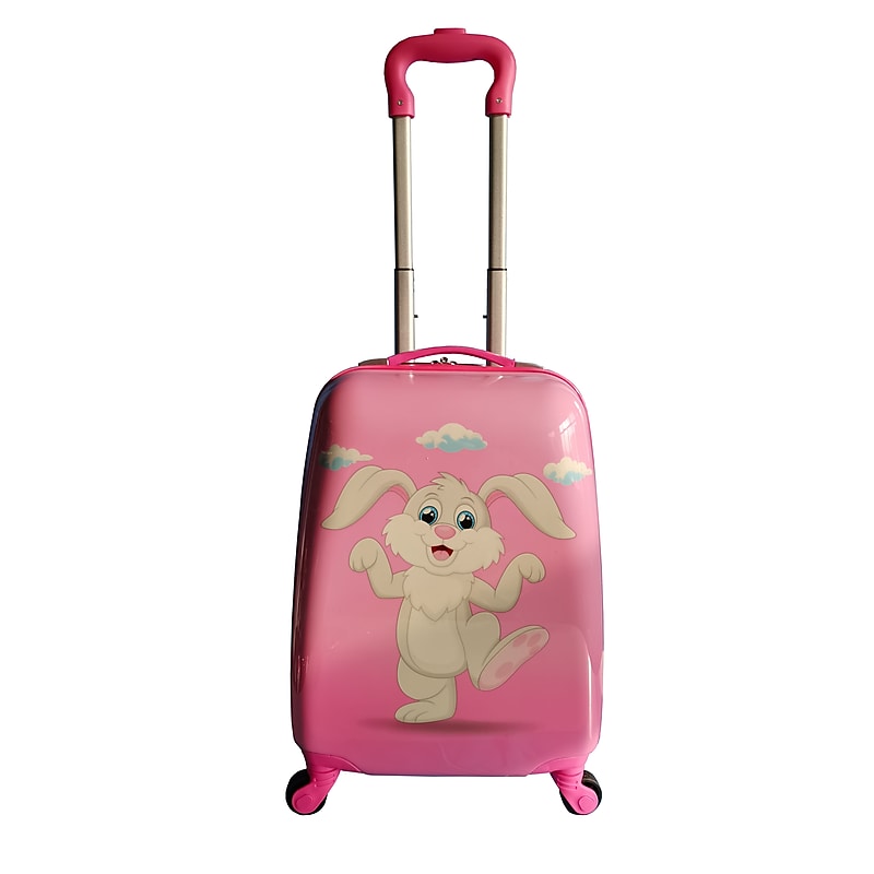 TUCCI 17" Hardside Carry-On Suitcase, 3-Wheeled Spinner, TSA Checkpoint Friendly, Pink (T0499-HappyBuny) image 1