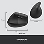 Logitech Lift for Business Wireless Ergonomic Vertical Left Handed Optical USB Mouse, Graphite (910-006492)~#|#~6A6065F7-6535-4134-8C2378A50B2E88EE_sc7