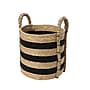 Household Essentials Handwoven Cattail Braided Handle Basket Decorative Storage Organizer, Natural/Black (HHML-6730)~#|#~6A704E3F-B0F7-4D20-B93679B65ED63A83_sc7