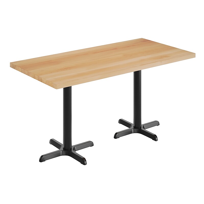Flash Furniture Bennett Wooden Commercial Indoor Table, 60" x 30", Natural Top/Black Base (GSF3060NTT2222) image 1