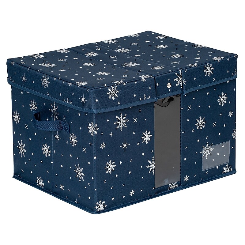 Honey-Can-Do Deluxe 52.4-Quart Storage Container with Lid, Polyester, Navy Blue/Silver (SFT-09558) image 1