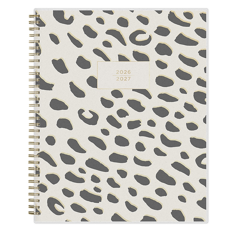2026-2027 Blue Sky Leopard Black Frosted 8.5" x 11" Academic Weekly & Monthly Planner, Plastic Cover (149046-A27) image 1