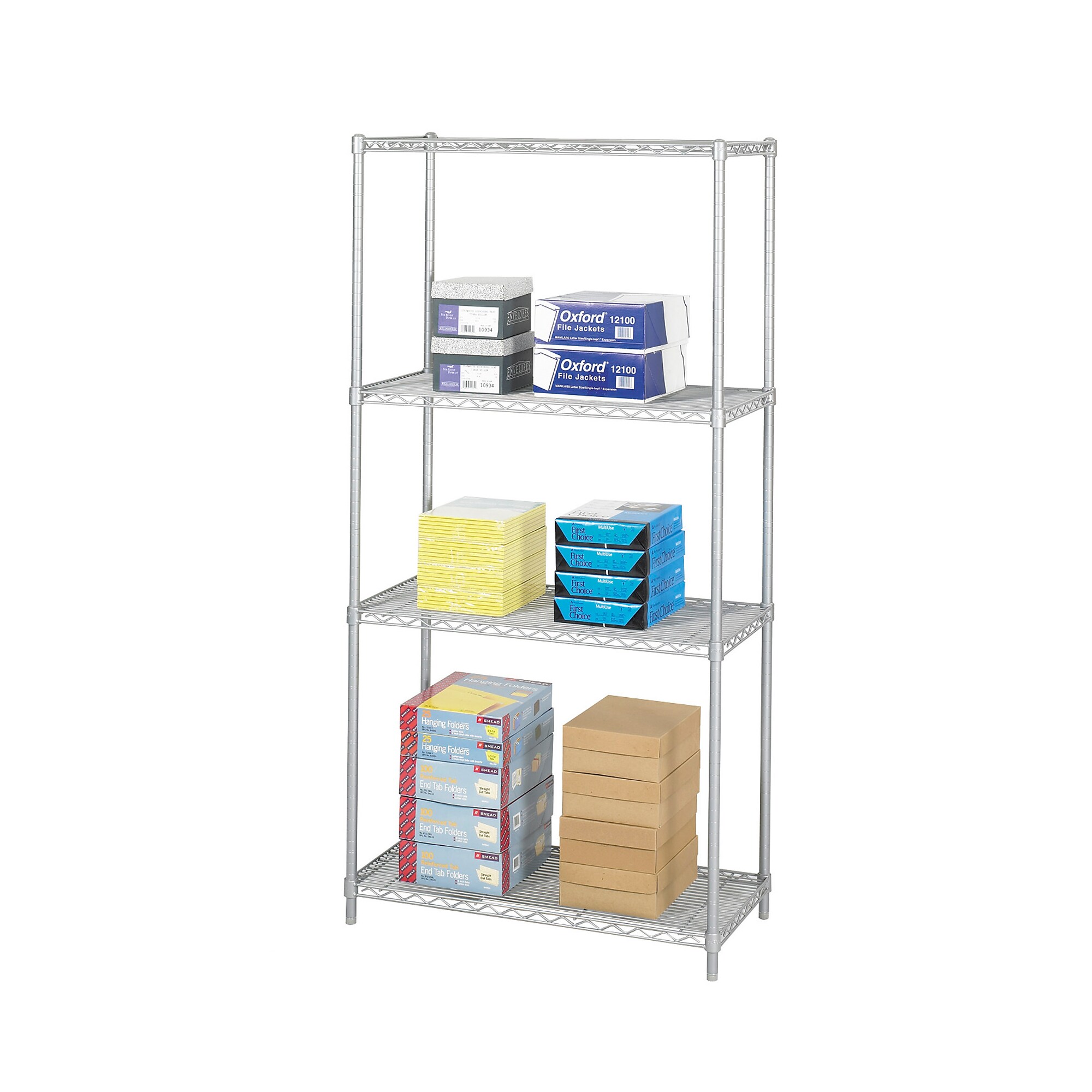 Safco Industrial 4-Shelf Metal Unit, 36″, Metallic Gray (5285GR) Sansujyuku sansujyuku.com