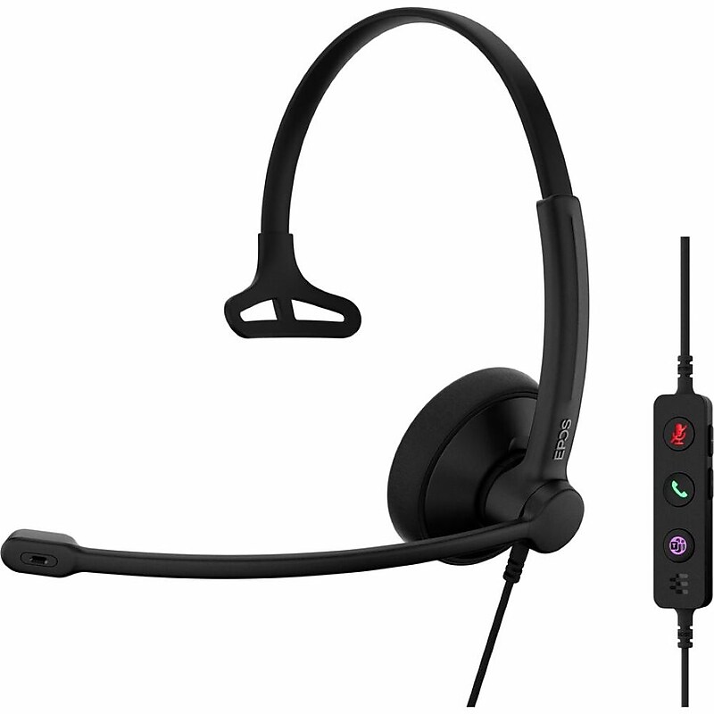 EPOS IMPACT 100 USB-A/USB-C Mono Phone & Computer Headset, MT Certified, Black (1001419) image 1
