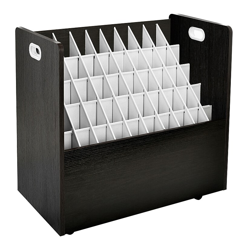 AdirOffice 50-Slot Mobile Roll File, 28.5"H x 30"W x 15.75"D, Black (626-BLK-KIT1) image 1