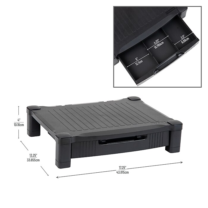 Mind Reader Monitor Stand Riser with Drawer Storage, Up to 22 lbs