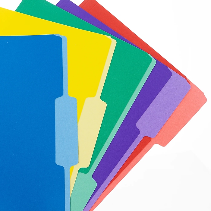 Bazic COLOR File Folders, 1-Tab, Letter/Legal Size, Assorted