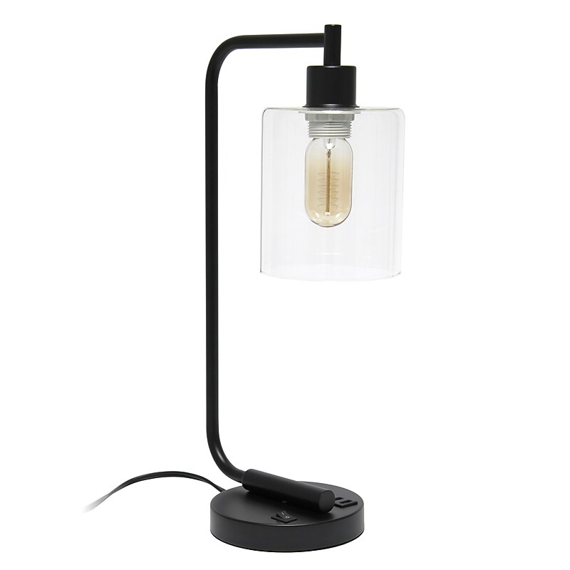 Lalia Home Studio Loft Modern Iron Desk Lamp, 18.8", with USB Port, Matte Black (LHD-2002-BK) image 1