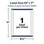 Avery Laser/Inkjet Rectangle Waterproof Multipurpose Labels, 7"  x 10", White, 10/Pack (94263)~#|#~6ABBEA1E-8FE7-4392-AEBCDC1643E7C17A_sc7