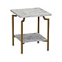 Household Essentials Crown 18.5"W x 18.5"D Laminate Side Table, White Marble/Gold (8249-1)~#|#~6ABFE85A-C50E-4981-A9611FA7AFF6C163_sc7