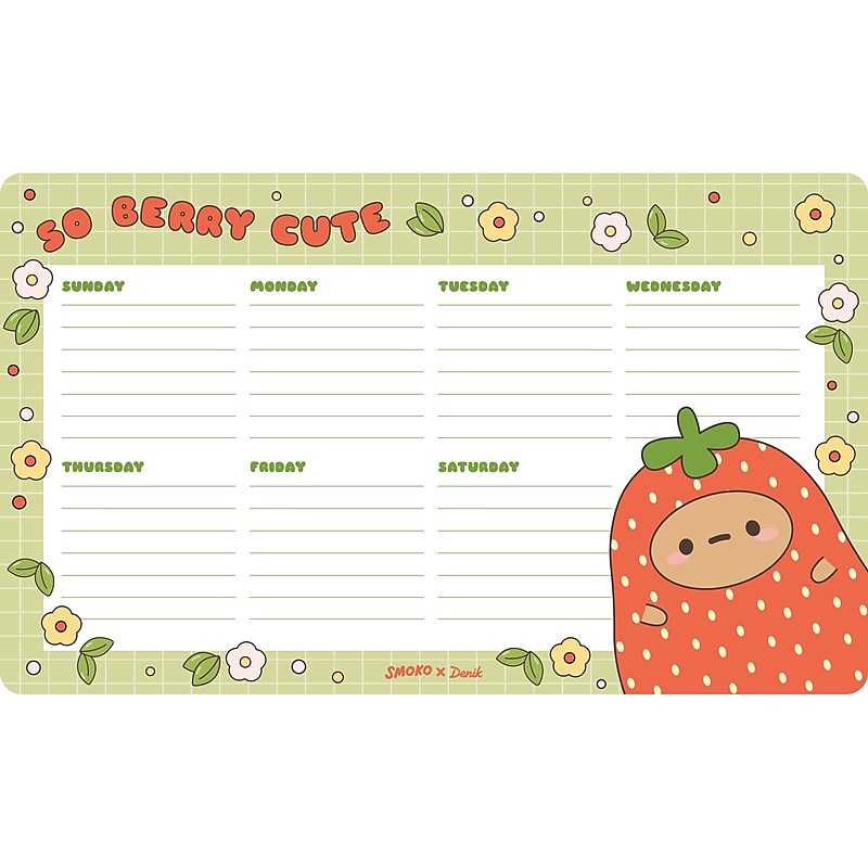Denik Strawberry Dumpling Notepad, 10" x 6", Multicolor, 52 Sheets/Pad (DP1908) image 1