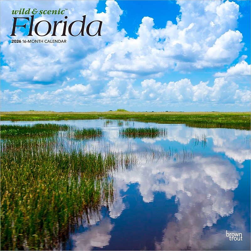 2026 BrownTrout Florida Wild & Scenic 12" x 12" Monthly Wall Calendar (9798330703272) image 1