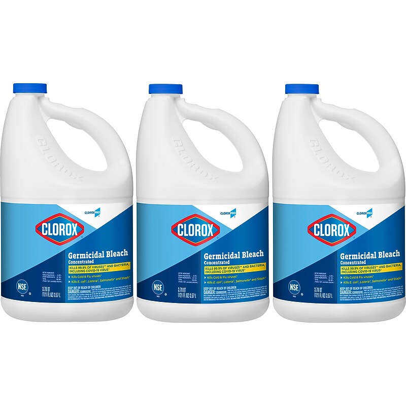 Clorox CloroxPro Germicidal Concentrated Bleach, 121 oz., 3/Carton (30966CT) image 1