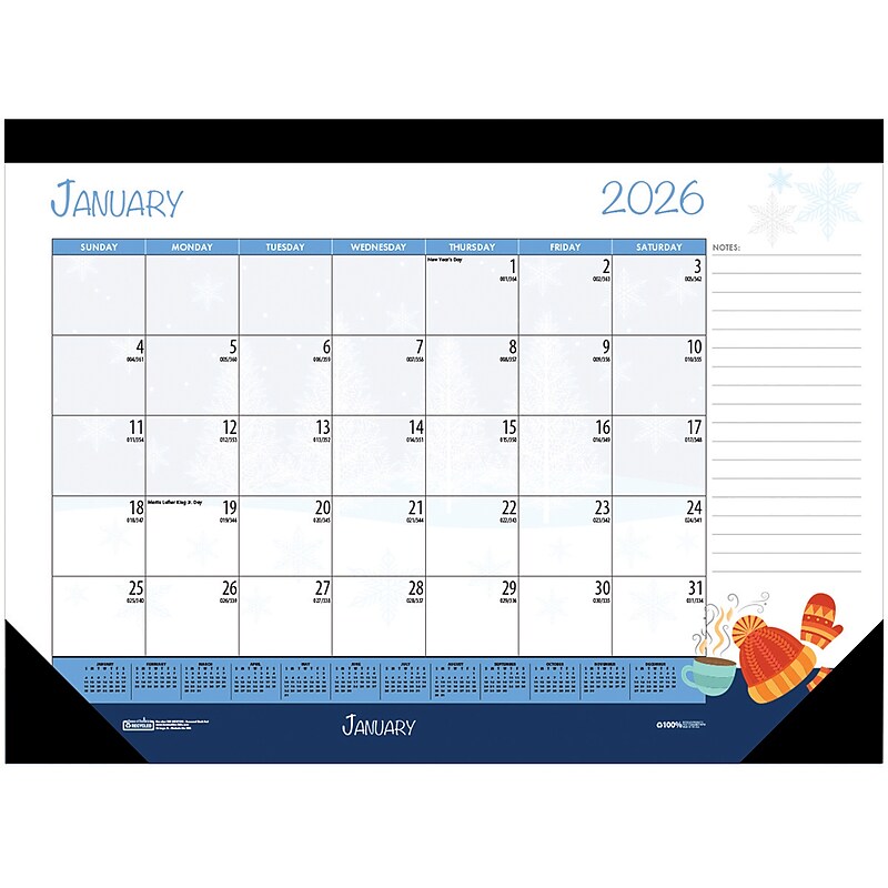 2026 House of Doolittle Seasonal Holidays 22" x 17" Monthly Desk Pad Calendar, Multi (139-26) image 1