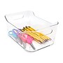 Isaac Jacobs Small Plastic Storage Bins with Handles, 4.1" x 6.7" x 9.4", Clear, 4/Pack (PD01-S4)~#|#~6ADE637A-6095-4B2E-A62C508C560C035B_sc7