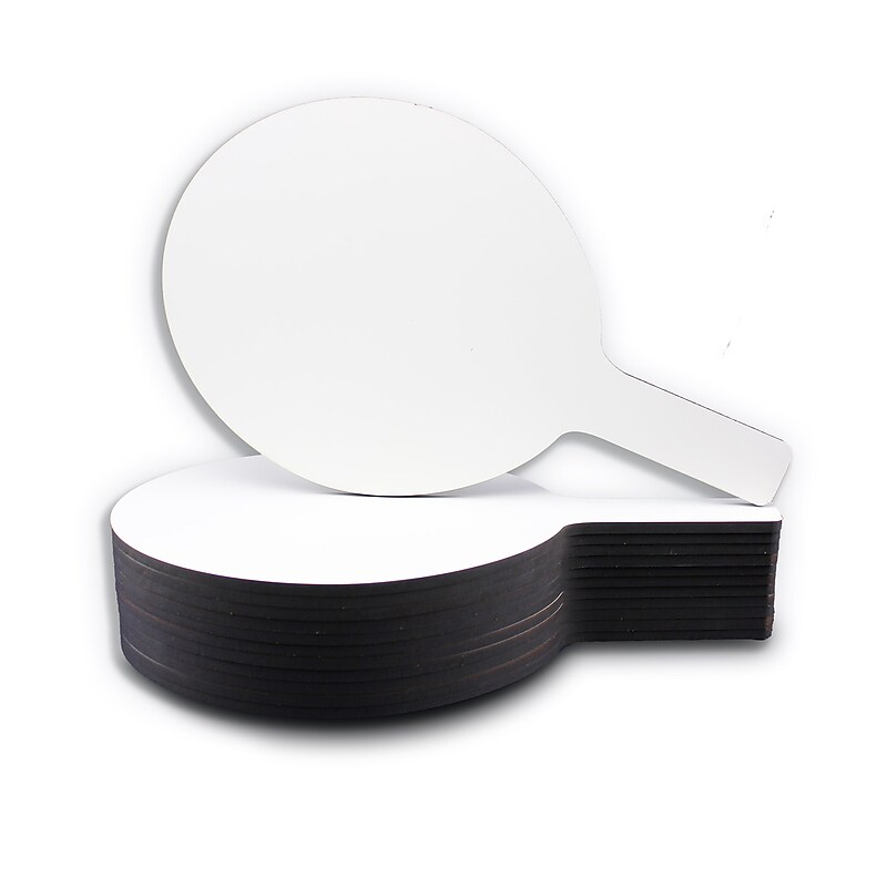 Flipside Oval Answer Paddle Class Pack Dry-Erase Whiteboard, 7" x 12", 12/Pack (FLP12032) image 1