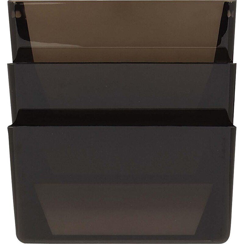 Stak-A-File Three-Pocket Wall File, Letter, Smoke (47021ROS) image 1
