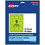 Avery Decorative Edge Multipurpose Labels, 2.5" Dia., Bright Green, 90/Pack (94516)~#|#~6AE9C107-4DB5-4653-B295EDF3FDB811EF_sc7