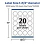 Avery Laser/Inkjet Round Multipurpose Labels, 1.6667"  Dia, Matte White, 2000/Box (94508)~#|#~6AEFDD94-12EC-4B29-ABBC13AAF6A84FC9_sc7