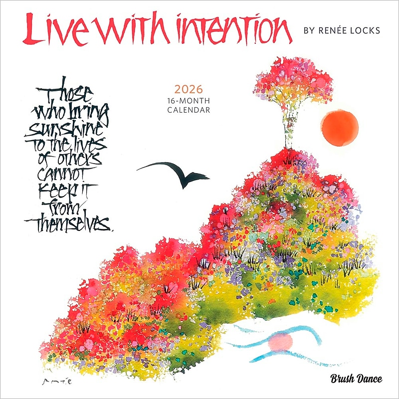 2026 Brush Dance Live with Intention 12" x 12" Monthly Wall Calendar (9798330707225) image 1