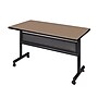 Regency Kobe Flip Top 48"W x 30"D Rectangular Training Room Table, Laminate, With Wheels, Noble Oak (MKFTM4830NO)~#|#~6B0E3D41-8F46-492F-A7CCB09FD85722D2_sc7