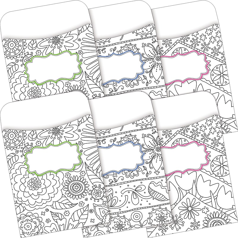 Barker Creek Color Me Library Pockets, 5.125" x 3.5", 60/Set (BC3846) image 1