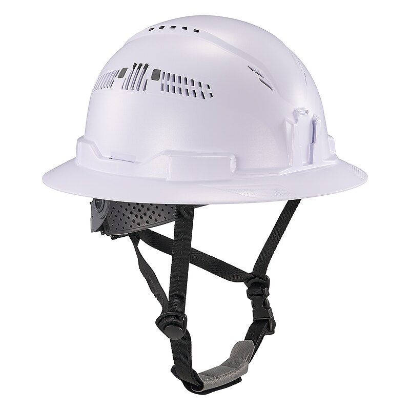 Ergodyne Skullerz 8964 PC-ABS Type II, Class C, 6-point Ratchet Suspension Full Brim Safety Helmet, White (60560) image 1