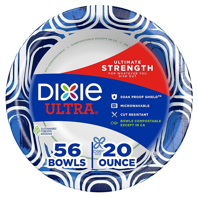 Dixie Ultra Paper Bowl, 20 oz., White, 56 Bowls/Pack (15810) image 1