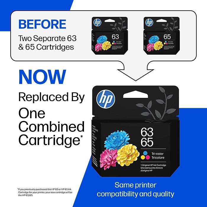 HP 65XL Tri-Color High Yield Ink Cartridge, Prints Up to 300 Pages
