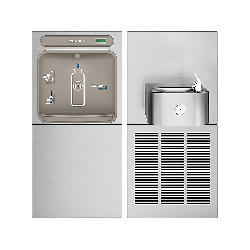 Elkay EZH2O Bottle Filling Station with Soft Sides Single Fountain, Stainless Steel (EZWS-SS8K) image 1