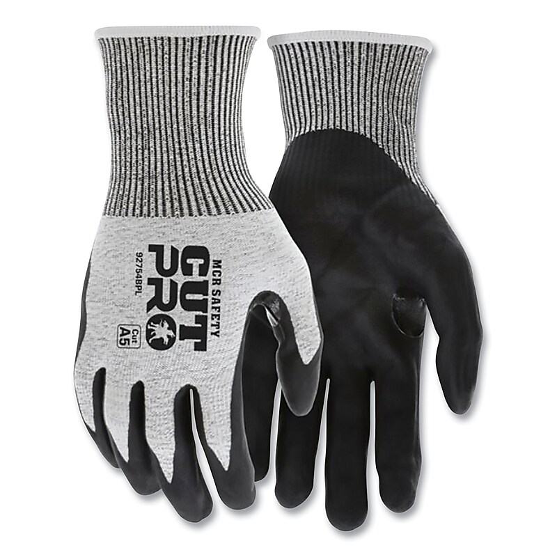 MCR Safety CutPro Bi-Polymer Cut Resistant HyperMax HPPE Gloves, Medium, 13 Gauge, A5 Cut Level, Gray/Black (92754BPM) image 1