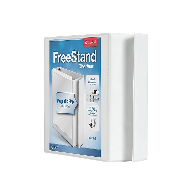 Cardinal Heavy Duty 2" 3-Ring View Binders, D-Ring, White (43120) image 1