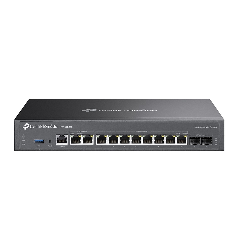 TP-LINK Omada 2500 Multi-Gigabit Router, Black (ER7412-M2) image 1