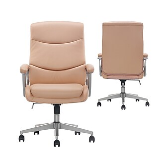 Thomasville Josephine Ergonomic Bonded Leather Swivel Manager Chair, Blush (60071-BLSH)