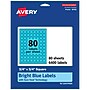 Avery Laser/Inkjet Multipurpose Square Labels, 0.75" x 0.75", Bright Blue, 6400/Box (94102)~#|#~6B35B145-CB4C-45C6-BBEA6414641D9672_sc7