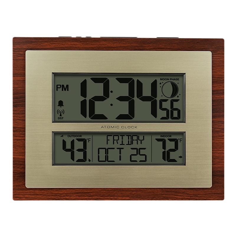 La Crosse Technology Atomic Digital Wall/Table Clock, 11" x 8.54" (513-23137-INT) image 1