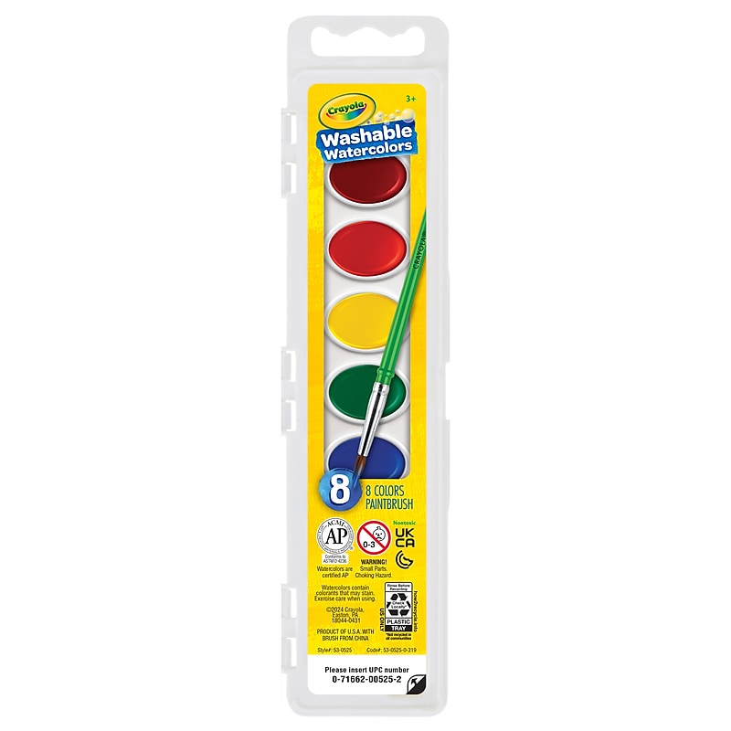 Crayola Washable Watercolors, Assorted (53-0525) image 1