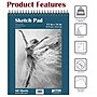 Better Office Products Spiral Bound Artist Sketch Book, 11" x 14", Premium Paper, 60-Sheets, Natural White (01306)~#|#~6B4D608C-1A53-4498-B874BE08D411CC18_sc7