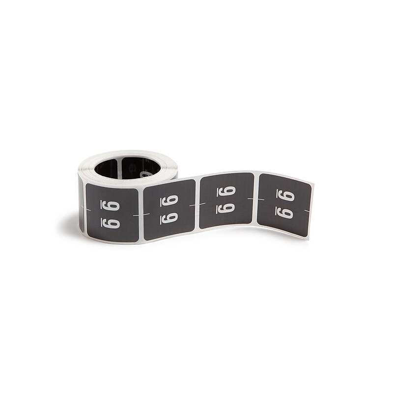 Smead DCC Identification & Color Coding Label, 1.5" x 1.5", Black, 250/Roll (67429) image 1